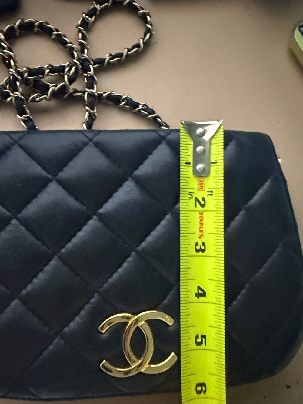 Quilted Leather Crossbody Bag in Black with Gold Hardware - Picture 11 of 11